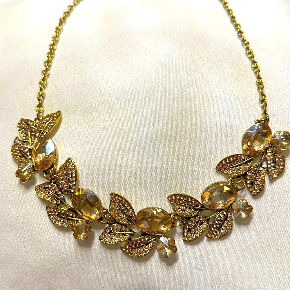 Amber Diamond Statement Necklace - image 1